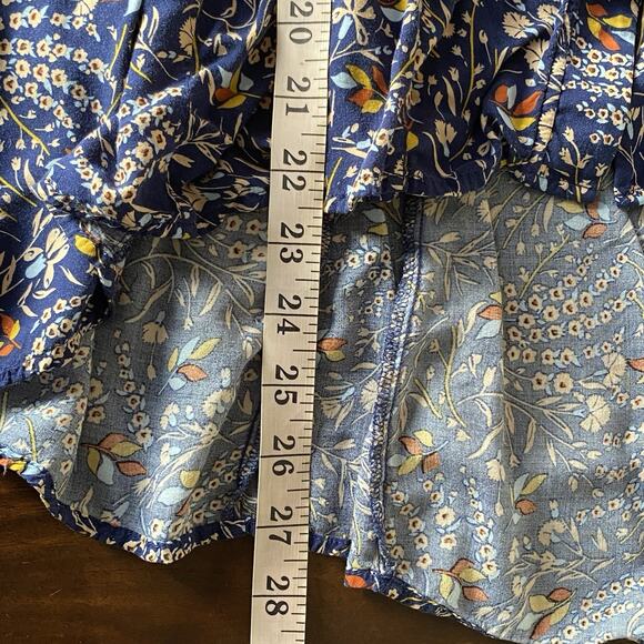 Maeve Anthropologie Floral Blouse Tie Neck Sz Small High Low Multicolor - Read - Picture 6 of 10